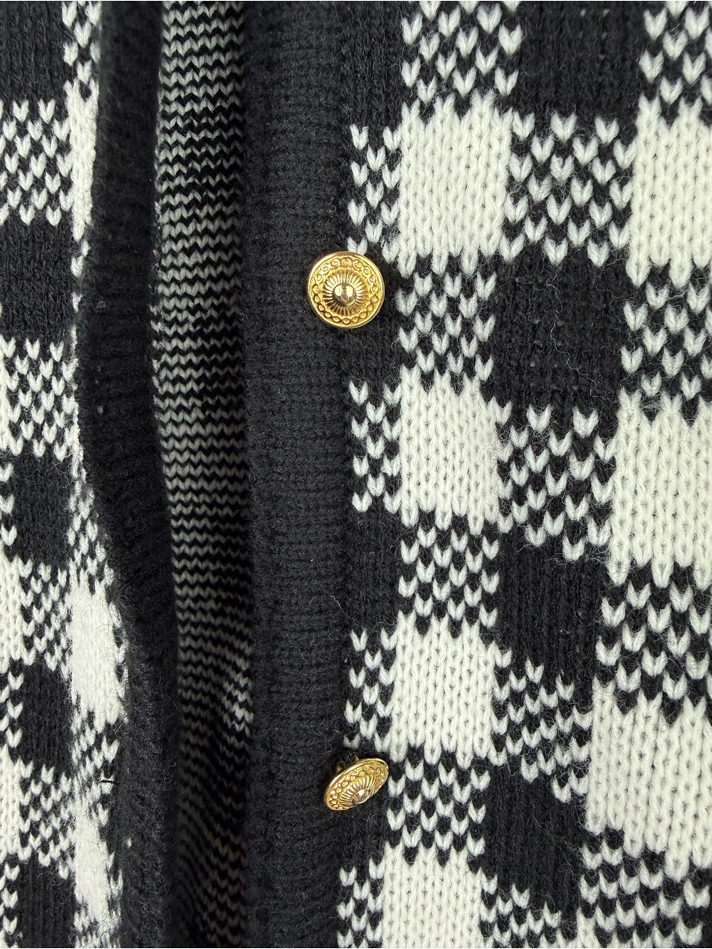 Croft & barrow Vintage Checkered Sweater Buffalo Plaid cardigan size S - Picture 5 of 8